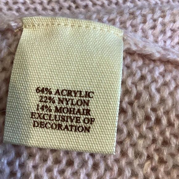 Chic Pink Knit Cardigan with Decorative Textured Shoulders - Picture 5 of 6